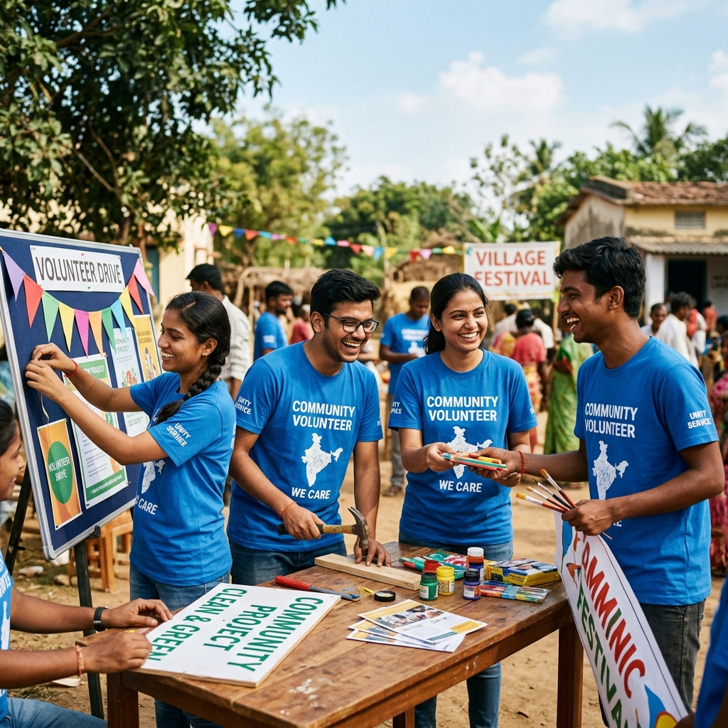 Volunteers at community event